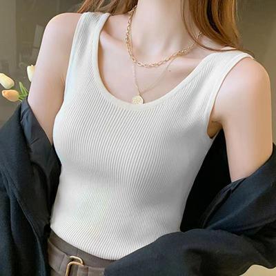 Women's Solid Color Ribbed Sleeveless Camisole - Versatile, Slimming, Elastic Tank Top