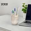 Smooth Edge Brush Pot Spiral Pen Holder, 3D Printed Twisted Makeup Organizer Cup, Compact Office Accessory Container Decorative Desk Storage