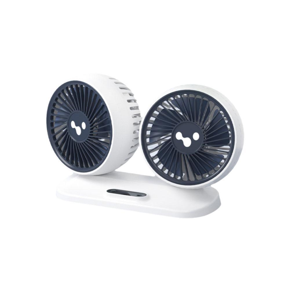 Car Fan Large Truck Cooling Small Bread Car Adjustable Head Powerful Speed Interface Portable Electric Double USB Fan Wind R5L3