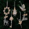 Clear Acrylic Christmas Ornaments Snowflake Tree Elk Butterfly Ballet Dancer Hanging Decoration for Holiday Winter Scene Decoration