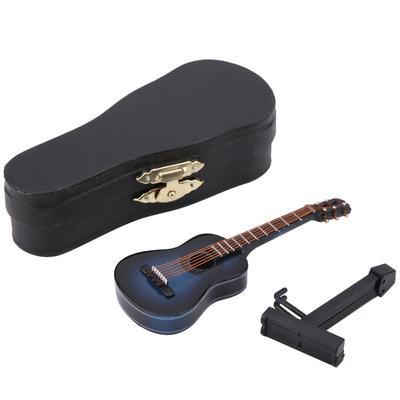 Miniature Wooden Guitar Model Display Mini Musical Ornaments Craft Home Decor