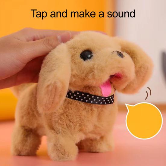 Kids Electric Plush Dog Toy Interactive Barking Nodding Movable Tail Walking Puppy Plushie Toddlers Educational Simulation Stuffed Animal Toy