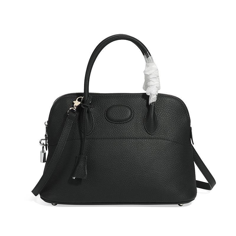 Νέα Γυναικεία Τσάντα Χειρός από Γνήσιο Δέρμα με Μοτίβο Λίτσι - Ευρωπαϊκό & Αμερικανικό Μοντέρνο Σχέδιο Κοχύλι