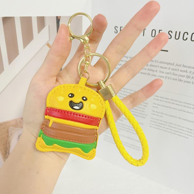 Leather Flower Burger Bow Bag Charm & Cotton Bow Tie Keychain