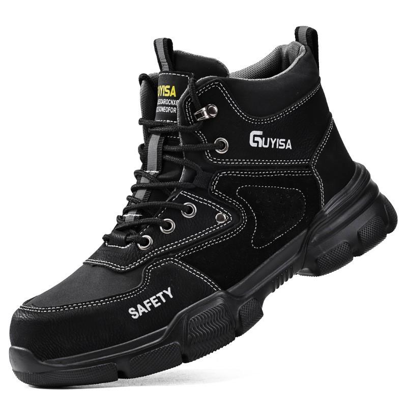 Steel Toe Safety Work Boots High Top Anti-Impact Anti-Puncture Comfortable Sole Construction Manufacturing Logistics