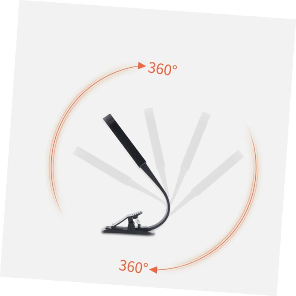 Reading Lamp Clip Touch Dimming USB Power Book Light with 360 Flexible Neck, Black, 20x2.6x0.98cm