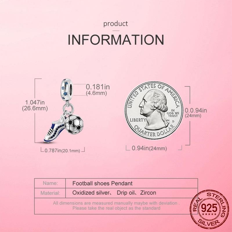 Football and Soccer Boots Charm Bead Charms Compatible With Authentic Bracelets Do It Yourself Fine Jewellery GIft Ideal For Women Sisters