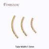 20/25/30MM Long Curved Tube Beads 18K Gold Plated Texture Tube Beads For DIY Bracelet Necklace Jewelry Making Supplies Accessory