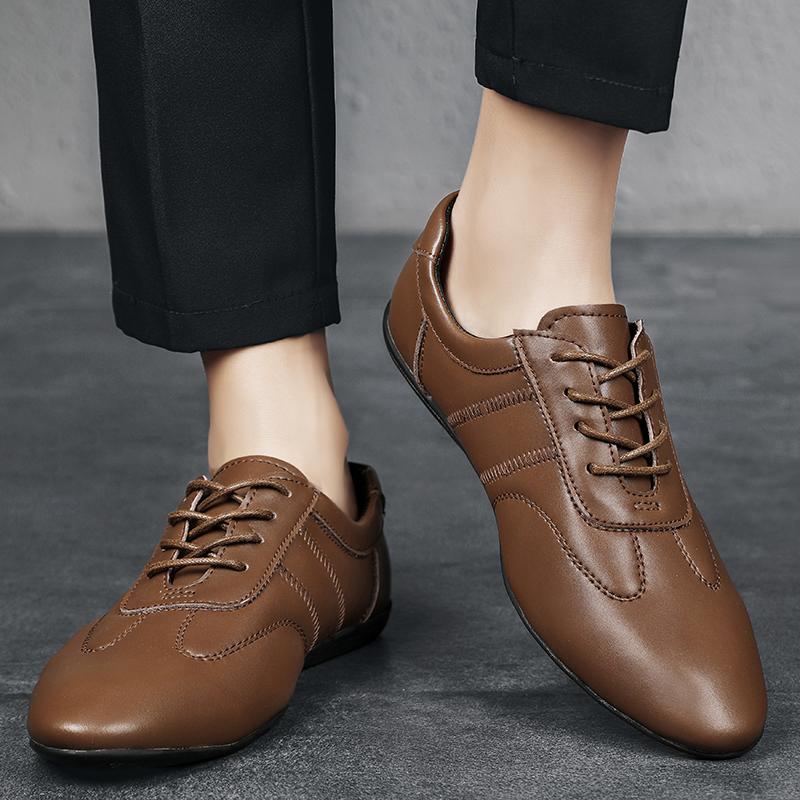 Fashion Business Office Leather Oxford Shoes Men Lace Up Adults Footwear Man Casual Shoe Classic Retro Style Daily Commute Casual Shoes