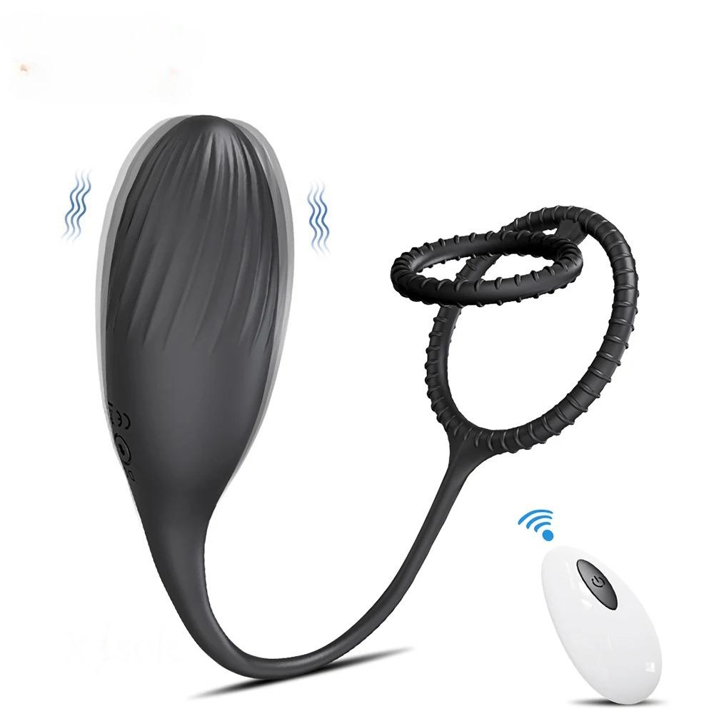 Remote Control Vibrating Anal Vibrator Butt Plug Male Prostate Massager Penis Ring Perineum Stimualtor Sex Toy for Men 18+