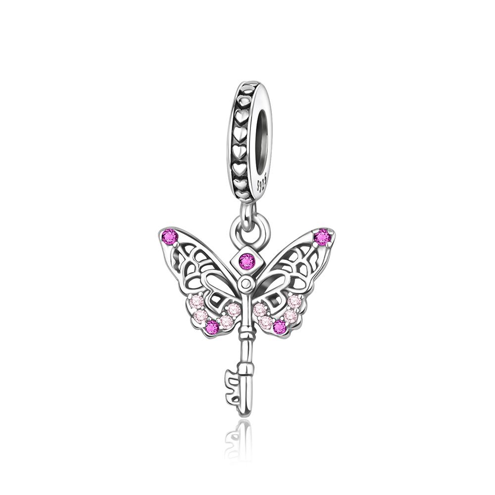 Original Copper Animal Charms Butterfly Safety Chain Beads Pendants Fit Bracelet Necklace Diy Fine Jewelry Gift