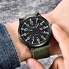 Men Boy Round Dial Nylon Strap Band Military Date Quartz Wrist Watch Gift