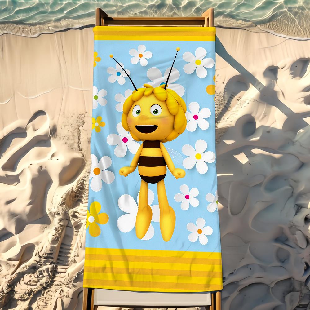 Cartoon M-Maya the Bee Towel Beach Shower Bath Travel Lightweight Skin Friendly for Pool Camping Cruise Summer