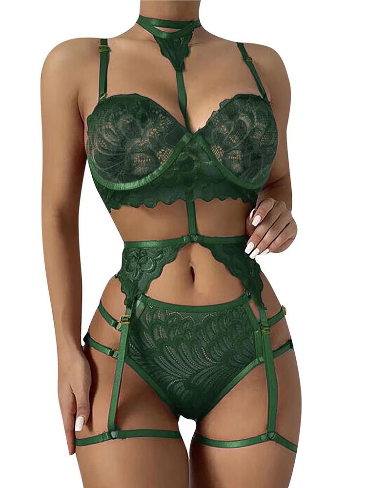 Sexy Lace Bodysuit with Soft Steel Ring Large Size Intimate Underwear Set for Private Occasions