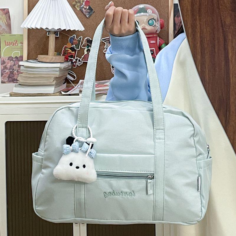 

Women s Lightweight Casual Nylon Gym Bag - Large Capacity, Korean Style for Travel & Sports Bag Only зелёный