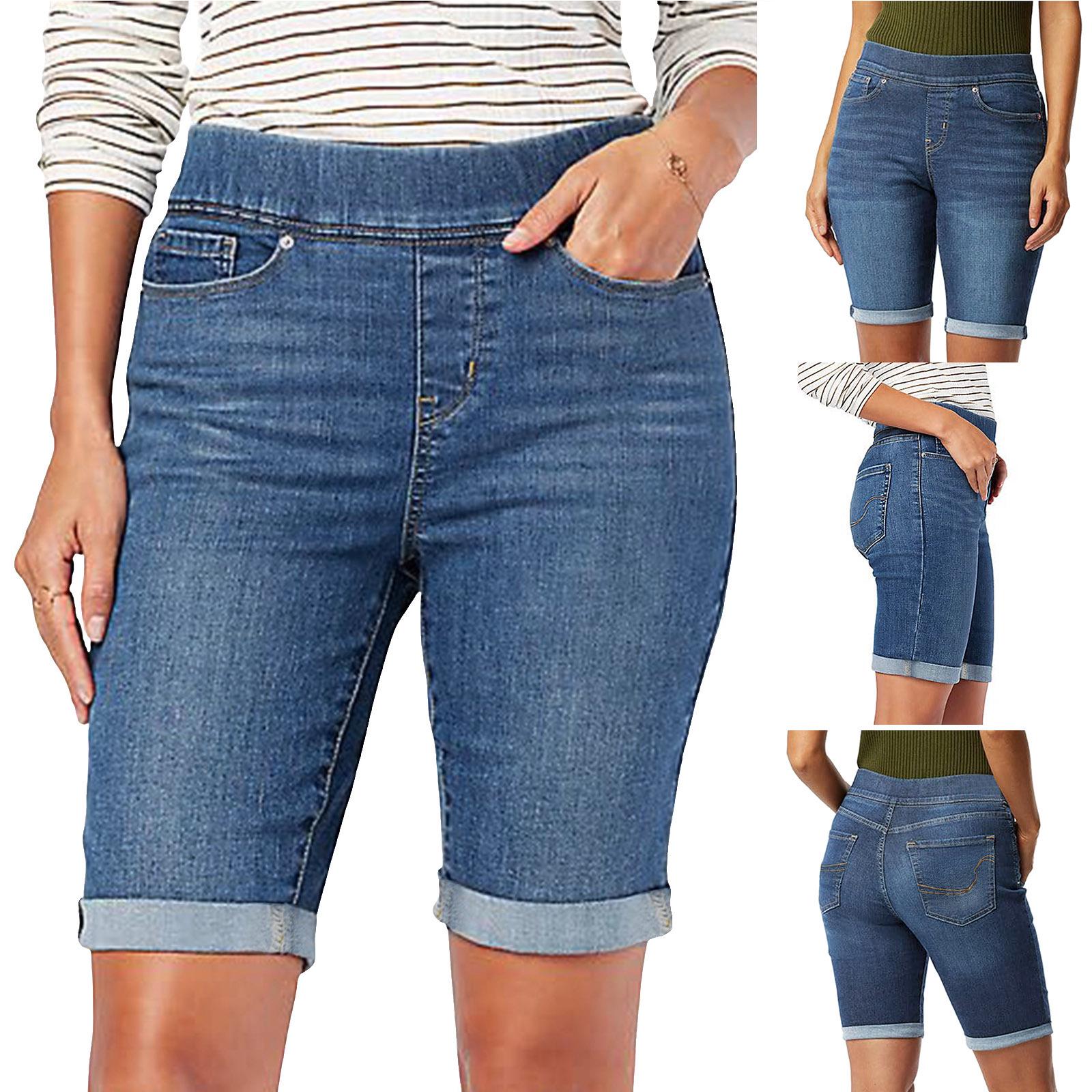 2025 Women s Casual Slim Fit Versatile European and American Jeans XL темно-синий