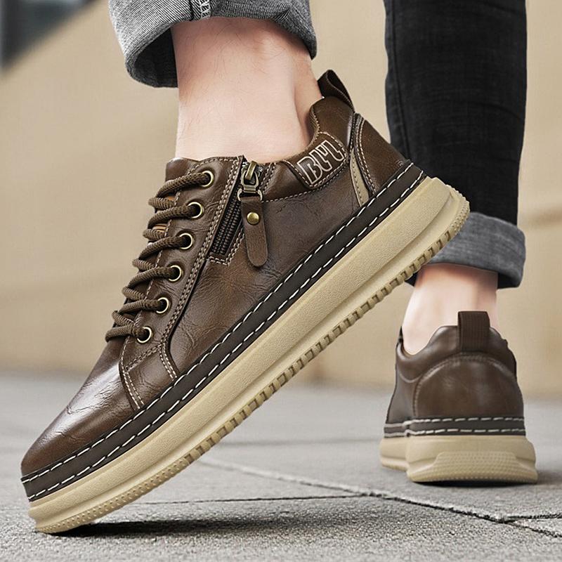 Buty ze skóry naturalnej Męskie buty skórzane Męskie 2026 Nowe Męskie buty codzienne z lekką miękką podeszwą Buty do chodzenia na zewnątrz Trampki