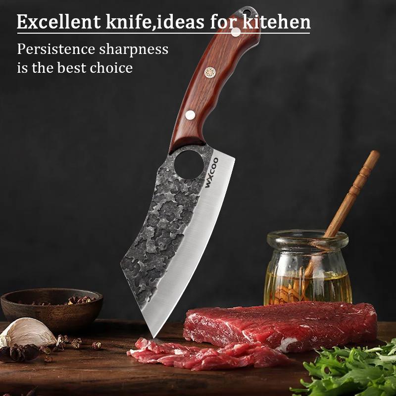 Kitchen Cleaver Forged Butcher Knife Peeling Boning Knife Slicing Sharp Chef Meat Fish Cutting Cooking Tools with Cover