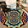 1pc Psychedelic Pattern Carpet, Round Non Slip Durable Large Size Office Carpet, Suitable for Office