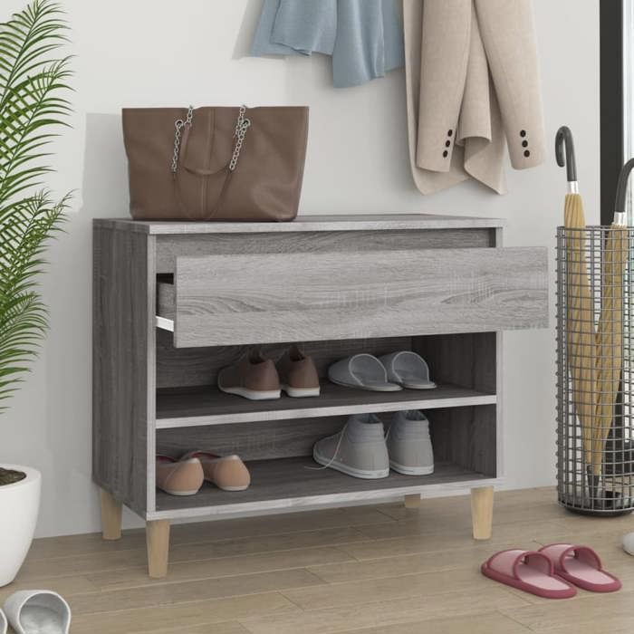 VidaXL Armoire à chaussures Sonoma gris 70x36x60 cm Bois d'ingénierie 819762