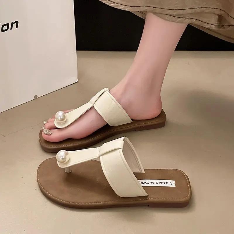 Fashion Women's Flip Flops Slippers and Ladies Sandals Flat Slides Designer Luxury Top Designs Shoes Unique Summer Footwear Sale Pvc 39