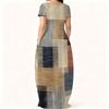 Breathable Round Neck Short Sleeve Plus Size Gown For Ladies Summer Casual Life