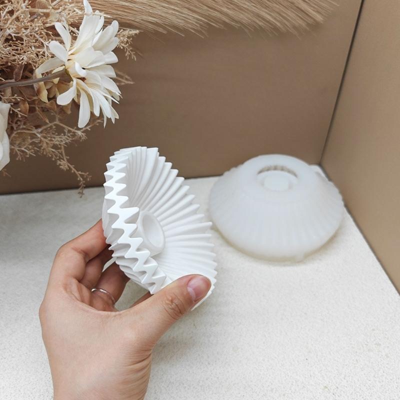 Striped Dish Silicone Candle Holder Mold Resin Tray Mold For Epoxy Resin Candlestick Tealight Holder Home Decoration