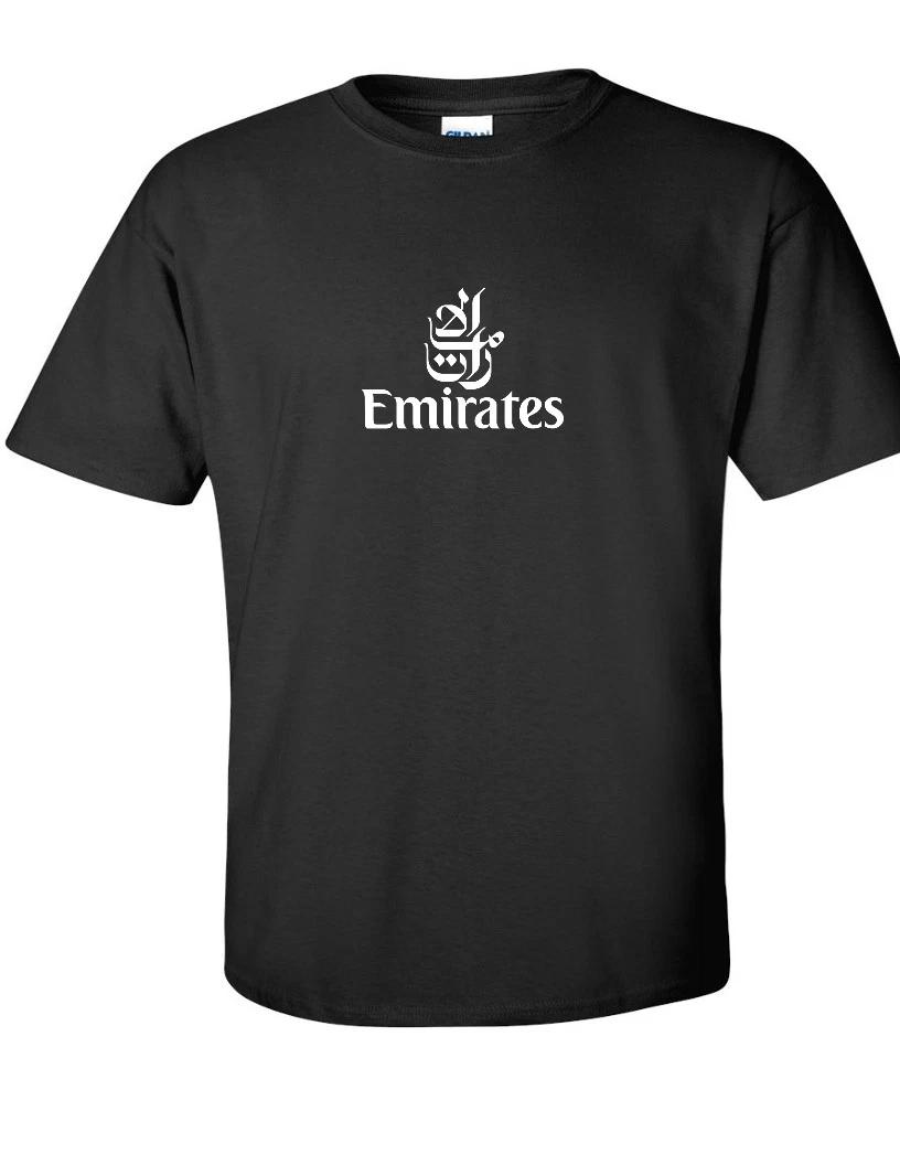 

Emirates White Vintage Logo Shirt Emirati Airline Aviation Black Cotton T-Shirt S
