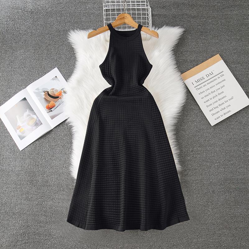 

Літні жіночі елегантні в язані светри-пуловери без рукавів One Size чорний