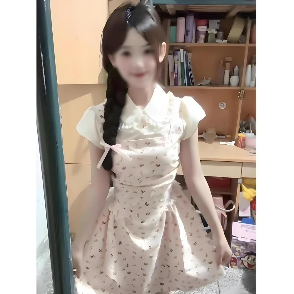 

Летнее платье с кукольным воротником, супер фея, имитация двух частей, цветочное, милое и пикантное, принцесса, торт, короткое платье, повседневное XL- (recommended 110-60kg)