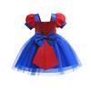 Halloween Girls Black Spider Sequins Patchwork Mesh Princess Dress