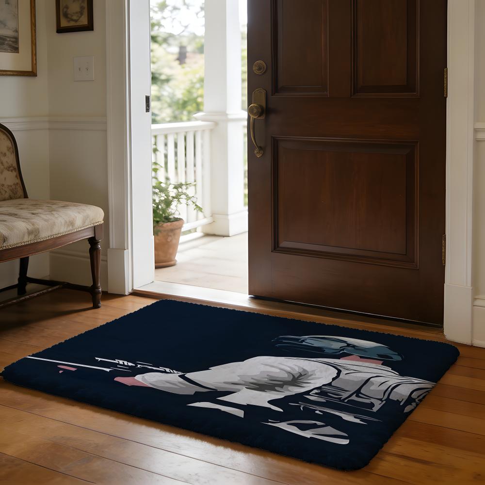 PPUBG Classic Movie Floor Mat Soft Flannel Absorbent Mat Non-Slip Rug Home Bedroom Bathroom