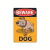 Vintage Tin Art of Courtyard Dog: Garden No - Entry Warning Sign for Home Decoration