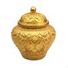 Copper Alloy Tea Tin Canister with Lid Decorative Storage Container Embossed