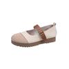 Retro Flat Comfortable Casual Shoes Women Soft Bottom Frosted Patchwork Casual Shallow Mouth Mary Jane Shoes Zapatos De Mujer