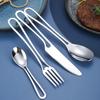 4Pcs/1Set Novelty Dinnerware Tableware Set 304 Stainless Steel Reusable Travel Cutlery Spoon Fork Knife Camping Utensils
