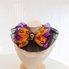 Halloween Pet Collar for Small Cats and Dogs, Lace Pumpkin Bat Wings Bowknot for Large Dogs