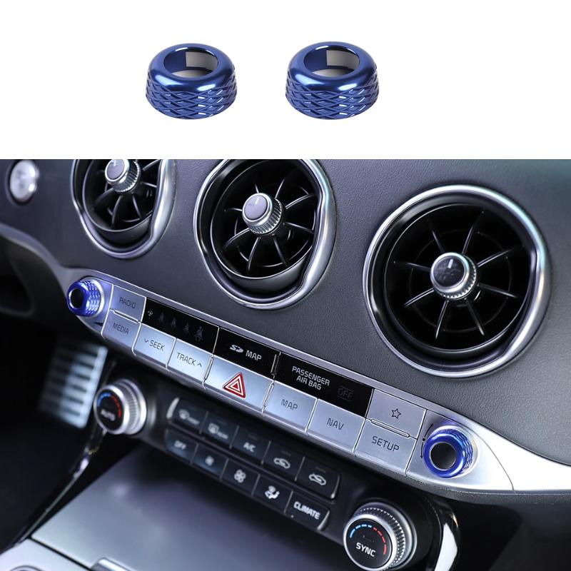 

2PCS Aluminum Alloy Volume Knob Ring Cover Trim For Kia Stinger 2018-2026 Interior Accessories