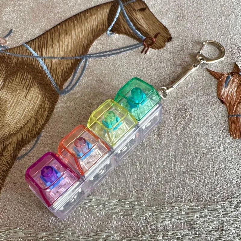 Світлодільний брелок-клавіатура, іграшки-фіджети, кришталевий клікер, сенсорна іграшка для зняття стресу, брелок-клавіатура, фіджет-гаджет для дорослих та дітей