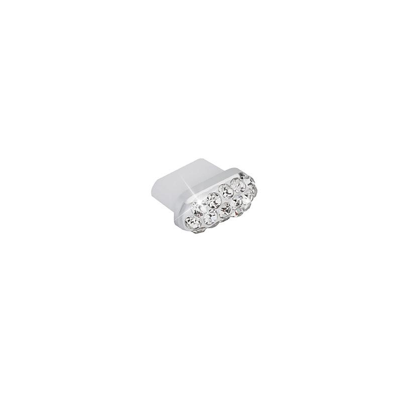 1pc Colored Rhinestone Metal Dustproof Charger Base Plug Cover, Artificial Diamond Charm Charging Port Protector