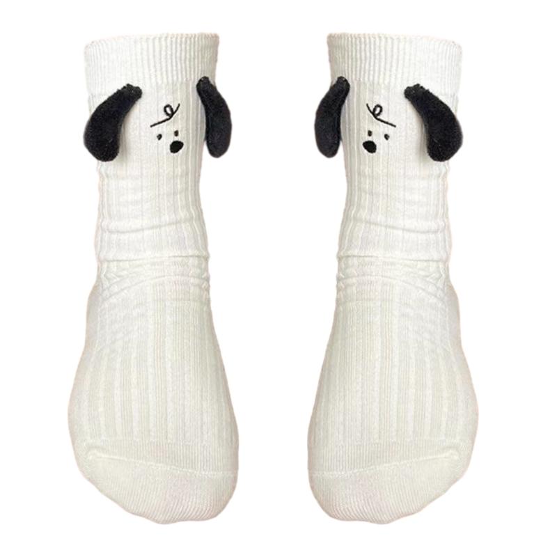 Womens Crew Socks ,LightWeight Thin Casual Calf Socks Cute Dog Ear Animal Socks Cotton Soft Stockings
