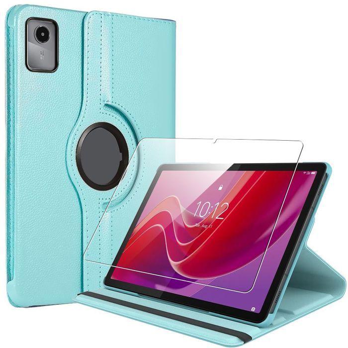 Coque + Verre Trempé pour Lenovo Tab M11 2024, Rotation 360° Antichoc Cuir Synthétique Bleu