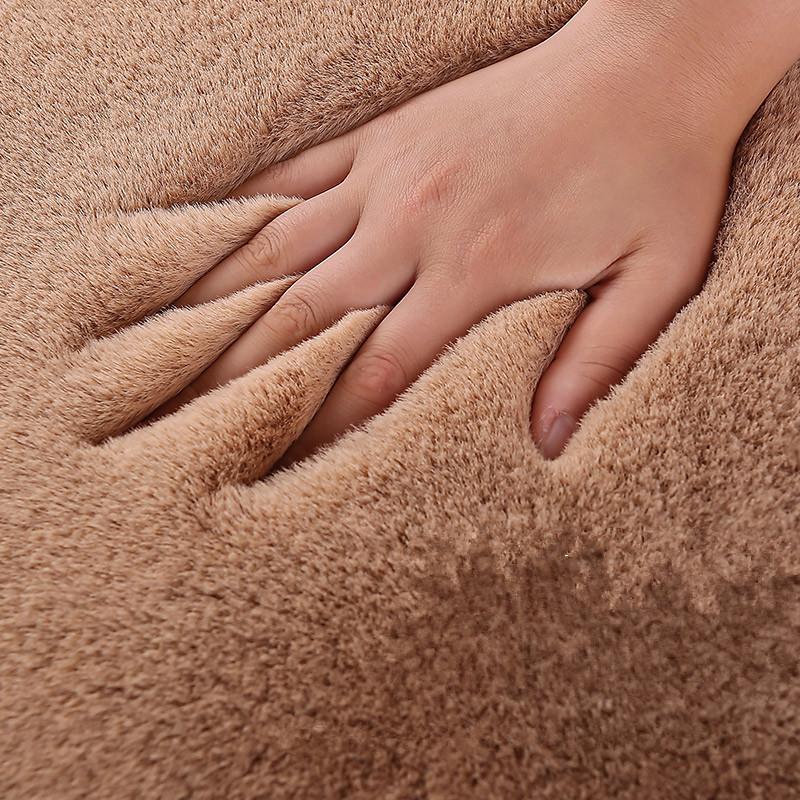 Artificial Rabbit Fur Car Steering Wheel Cover Warm Winter Car Handbrake Shift Cover Three-piece Set Heating Steering Wheel 38cm