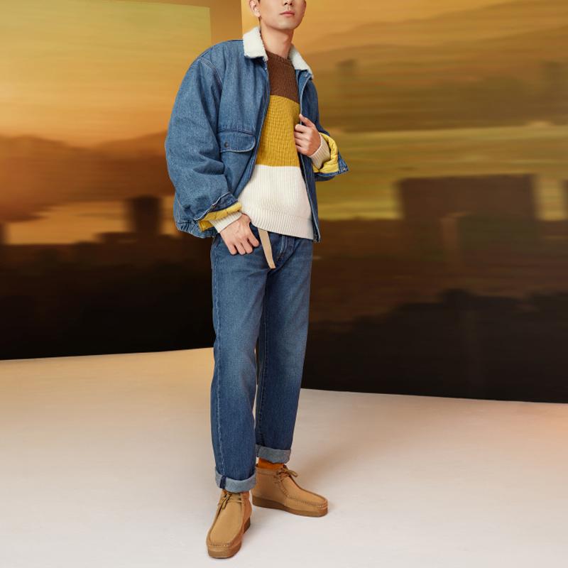 Levis Faux Shearling Denim Jacket Men Jackets Blue A0729-0000