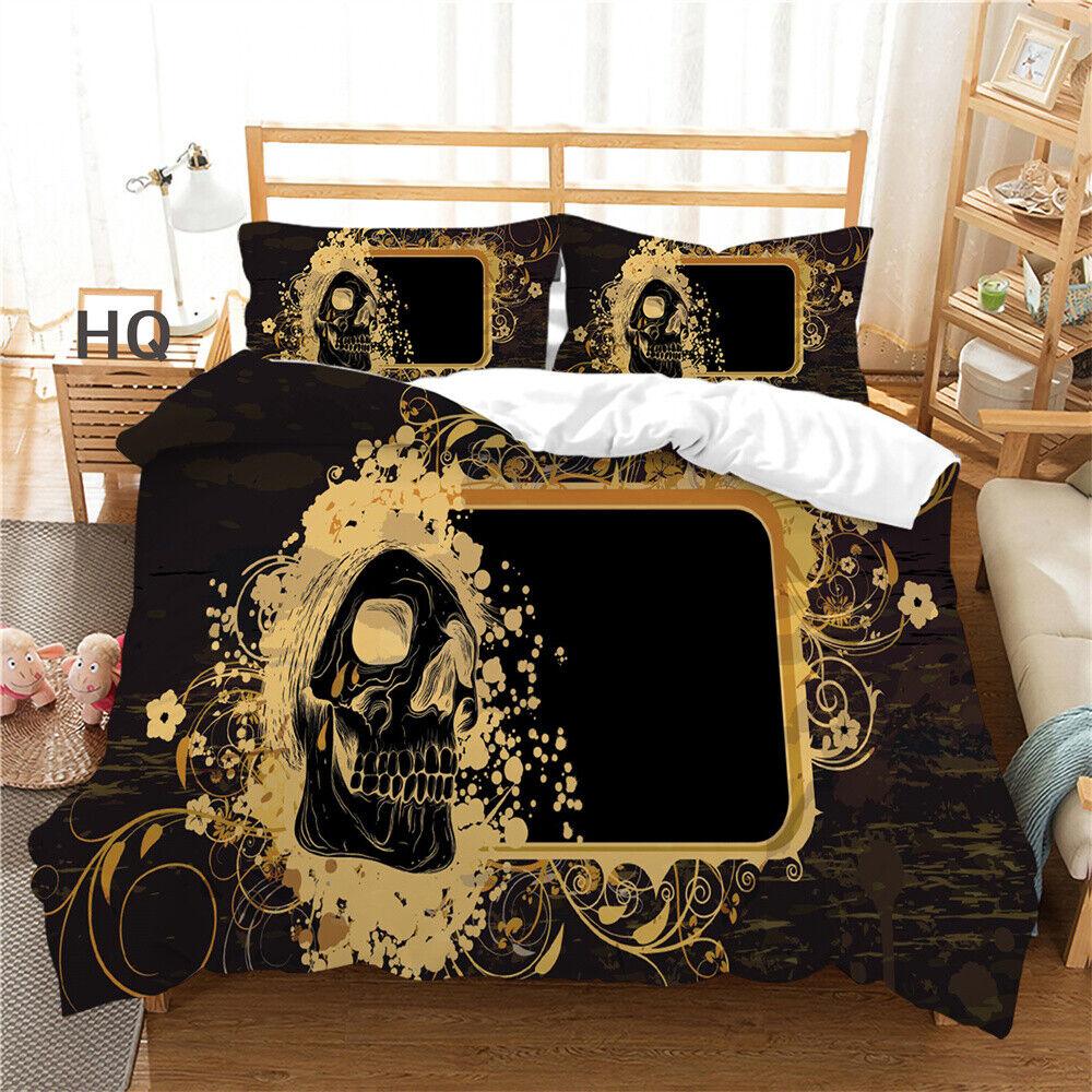 Skull Printing Duvet Cover Teens Bedroom Set Fashion Bedding Set Comforter Cover