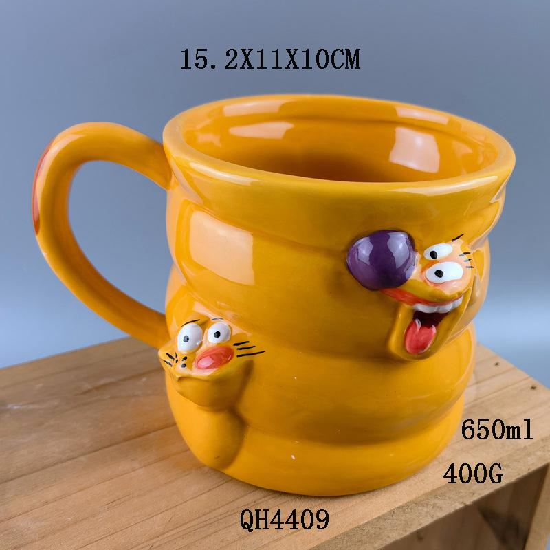 Cartoon Animation Dinosaur Mug Ceramic Animal Mug 3D Hand-painted Animation Creative Office Children's Water Cup