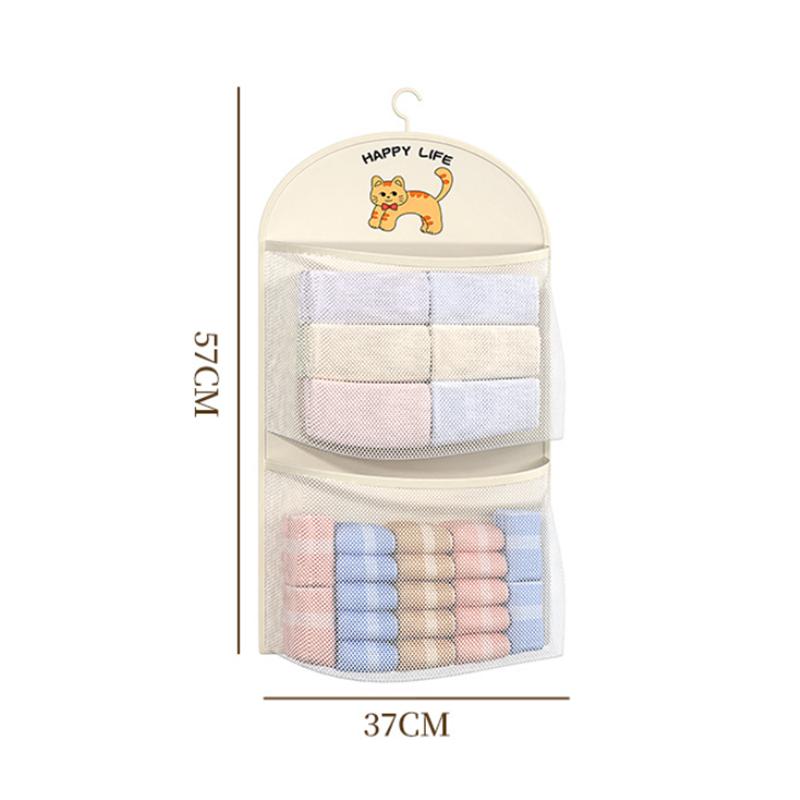 2/3 Layer Large Capacity Storage Mesh Bag Underwear Socks Storage Bag Breathable Wardrobe Organizer With Clothes Hanger