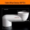 Adattatore Offset per WC in PVC - Nessuno Scavo Richiesto, Opzioni da 5/10/20 cm, Installazione su Pavimento Piano