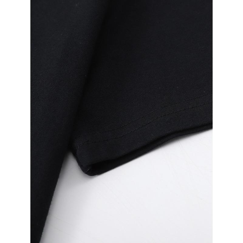 Tailles européennes Homme T-shirt à col rond, Style décontracté, Coupe regular, avec Applique Moto,