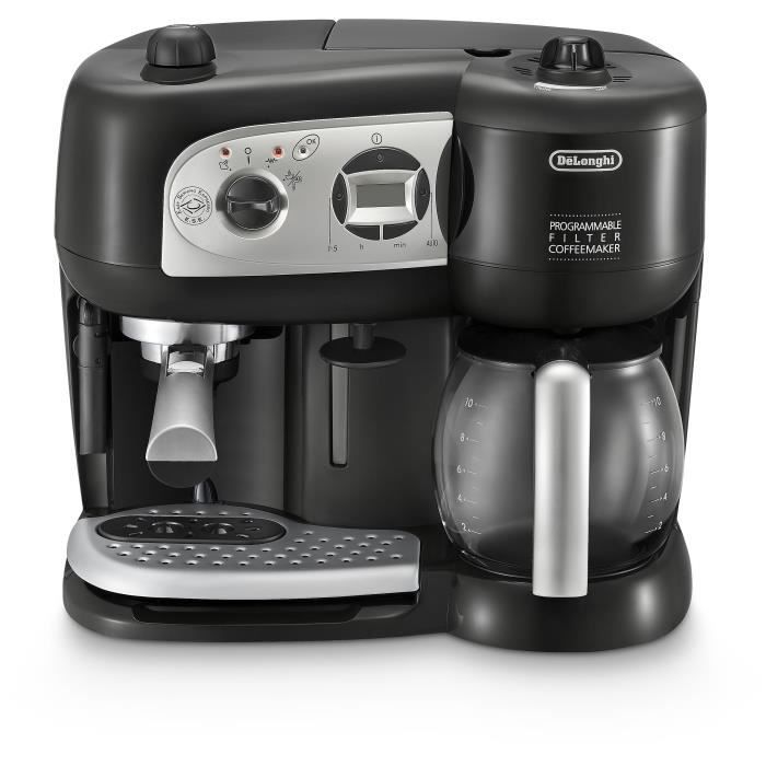 Delonghi BCO 264.1 - Aparat combinat de cafea espresso - Negru - Cafea macinata sau capsule ESE - Pompa 15 bar - 1750W